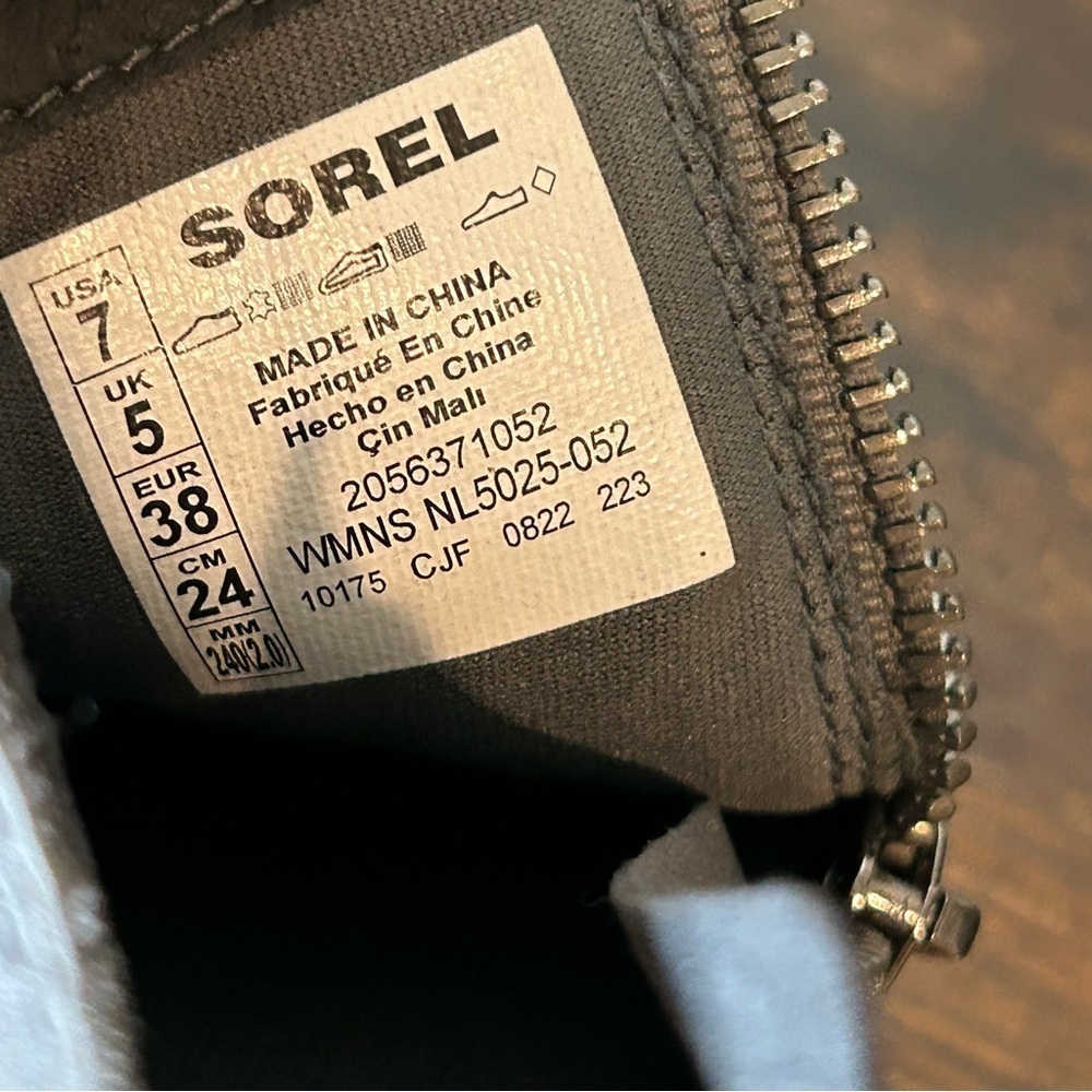 Sorel Women's Evie II Zip Wedge Booties Size 7 Quarry Grill - Picture 10 of 10